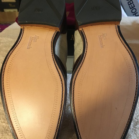 ALLEN EDMONDS STRAWFUT BALMORALS.  LEATHER AND LINEN.  NEW IN BOX main image 10